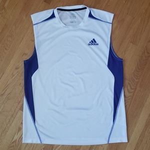Adidas climalite men's tank top blue white size M